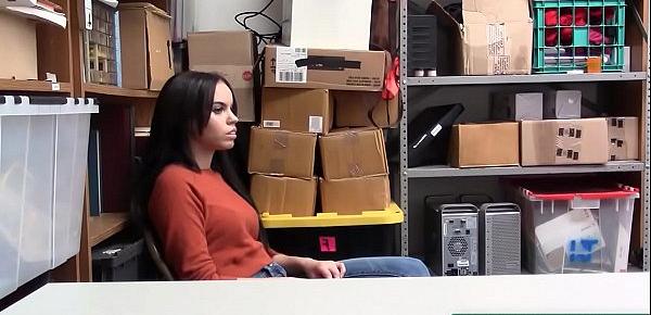  Creepy Mall Police Fucking a Young Lady Thief in His Desk - Teenrobbers.com